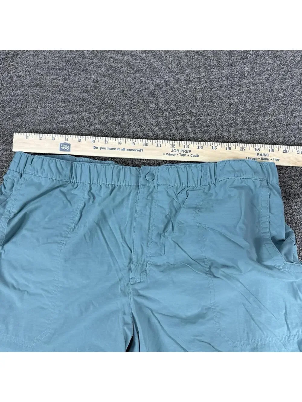 Vintage L.L. Bean Board Shorts Mens XL Teal Solid A0JAJ7 Mesh Lined - Picture 6 of 8